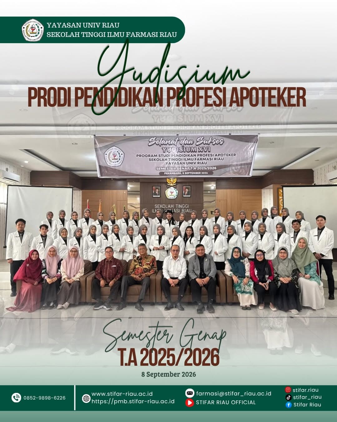 [SELAMAT & SUKSES YUDISIUM PRODI PENDIDIKAN PROFESI APOTEKER] Selamat dan sukses kepada se…