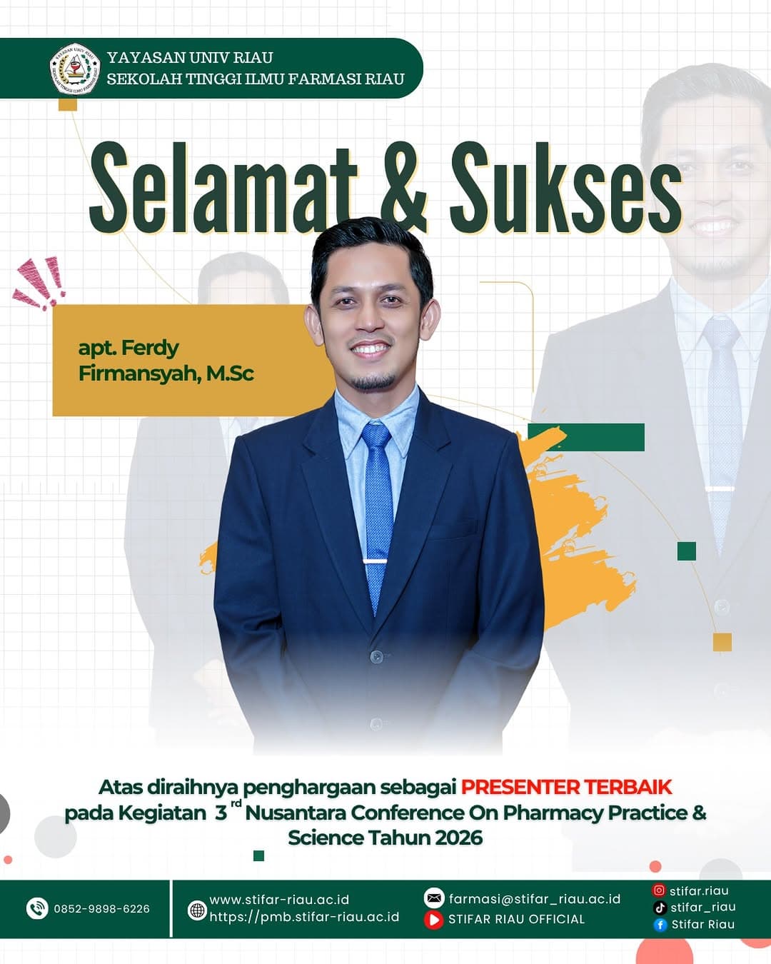 [SELAMAT DAN SUKSES] Segenap keluarga besar STIFAR Riau mengucapkan selamat dan sukses kep…