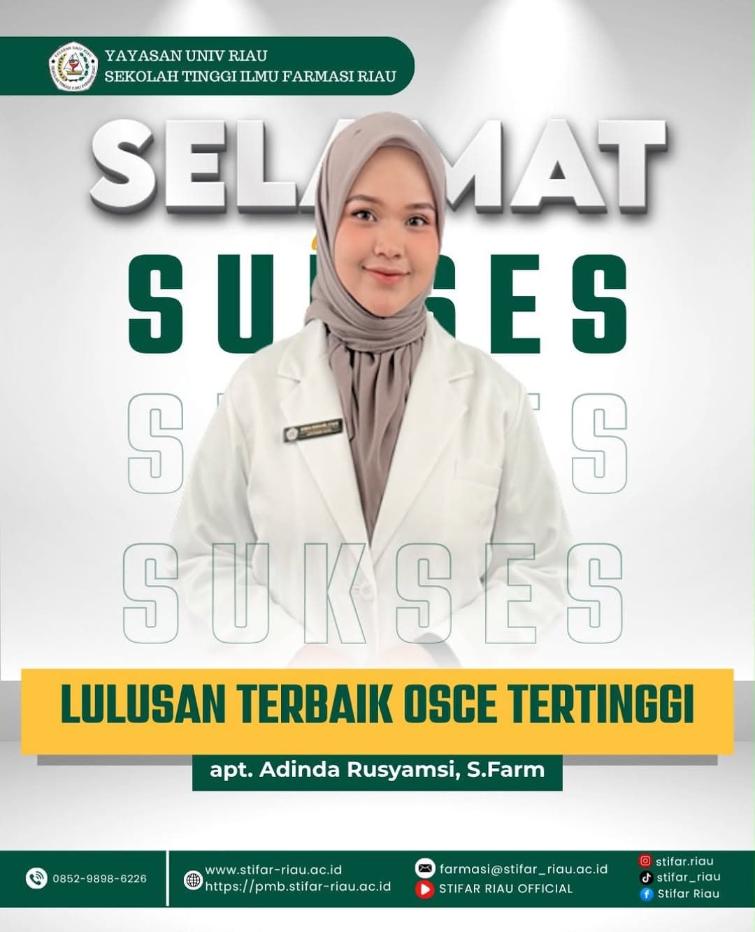[SELAMAT DAN SUKSES] Sekolah Tinggi Ilmu Farmasi Riau mengucapkan selamat dan apresiasi ke…