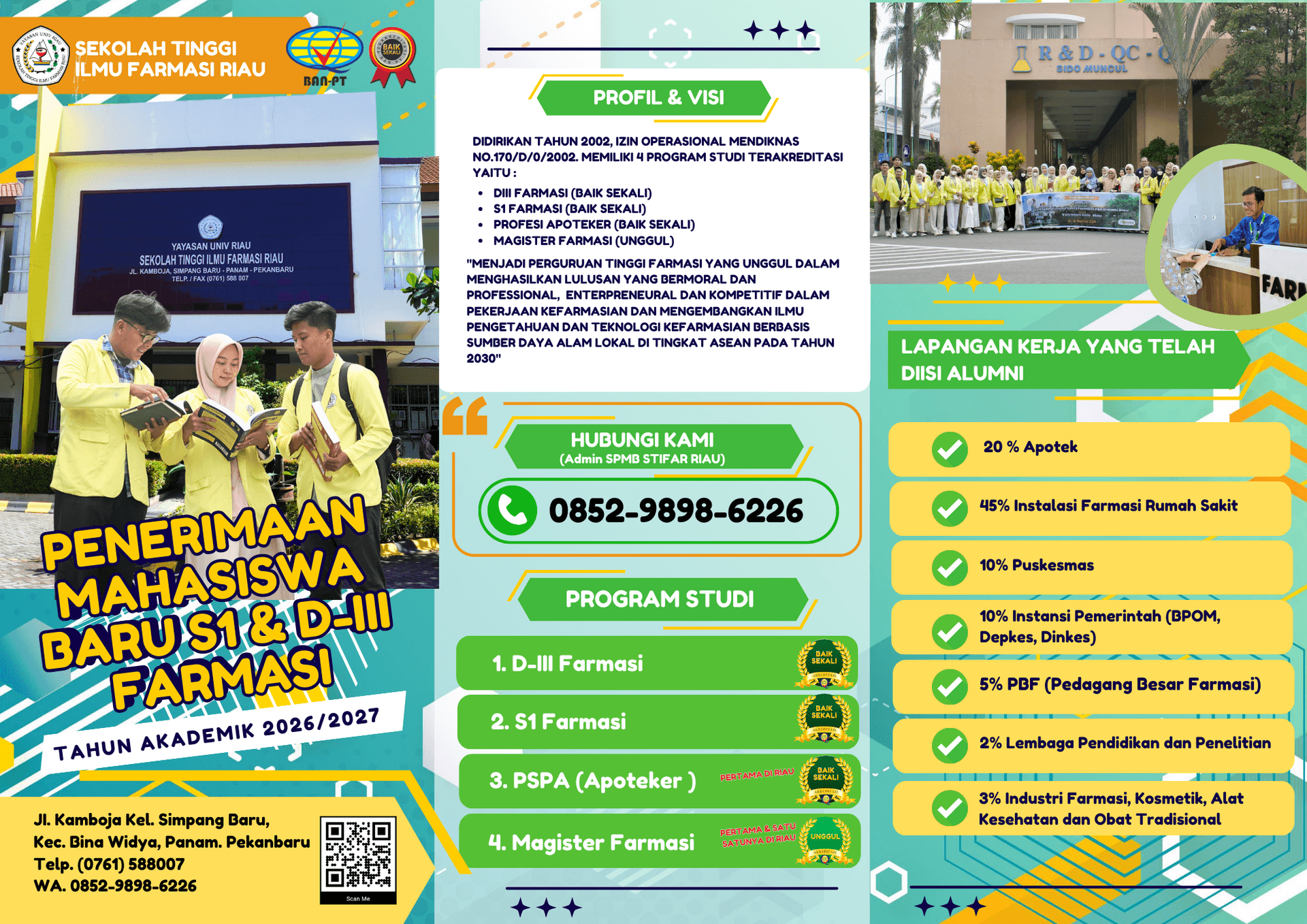 PENERIMAAN MAHASISWA BARU STIFAR RIAUTAHUN AKADEMIK 2026/2027 TELAH DIBUKA!