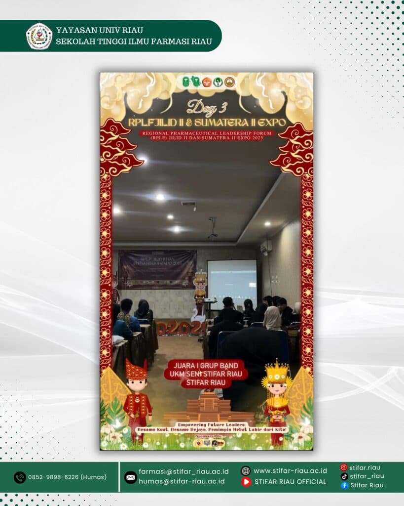 UKM Seni STIFAR Riau berhasil menyabet Juara 1 Kategori Grup Band pada ajang RPLF Jilid II dan Sumatera II Expo 2025 Regional Sumatera.