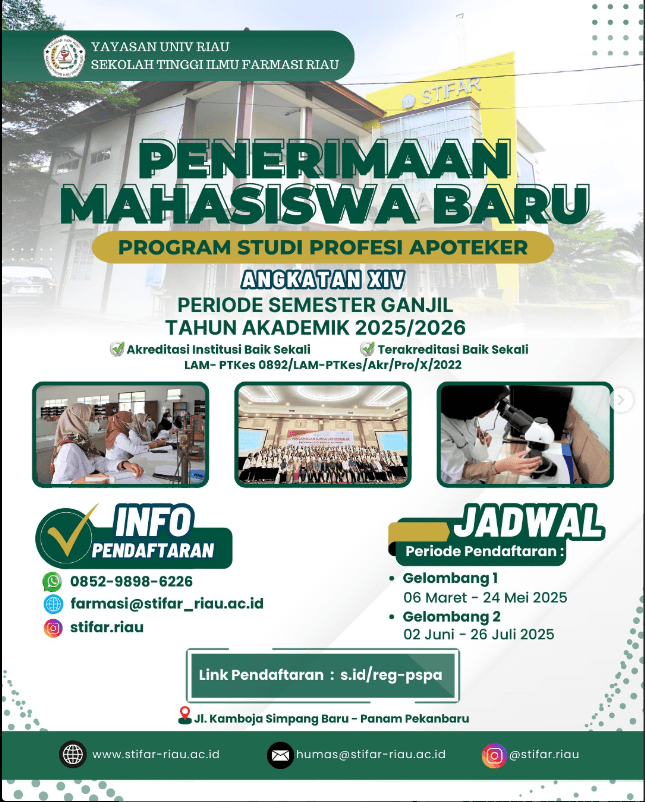 Penerimaan Mahasiswa Baru Program Studi Apoteker Angkatan XIV