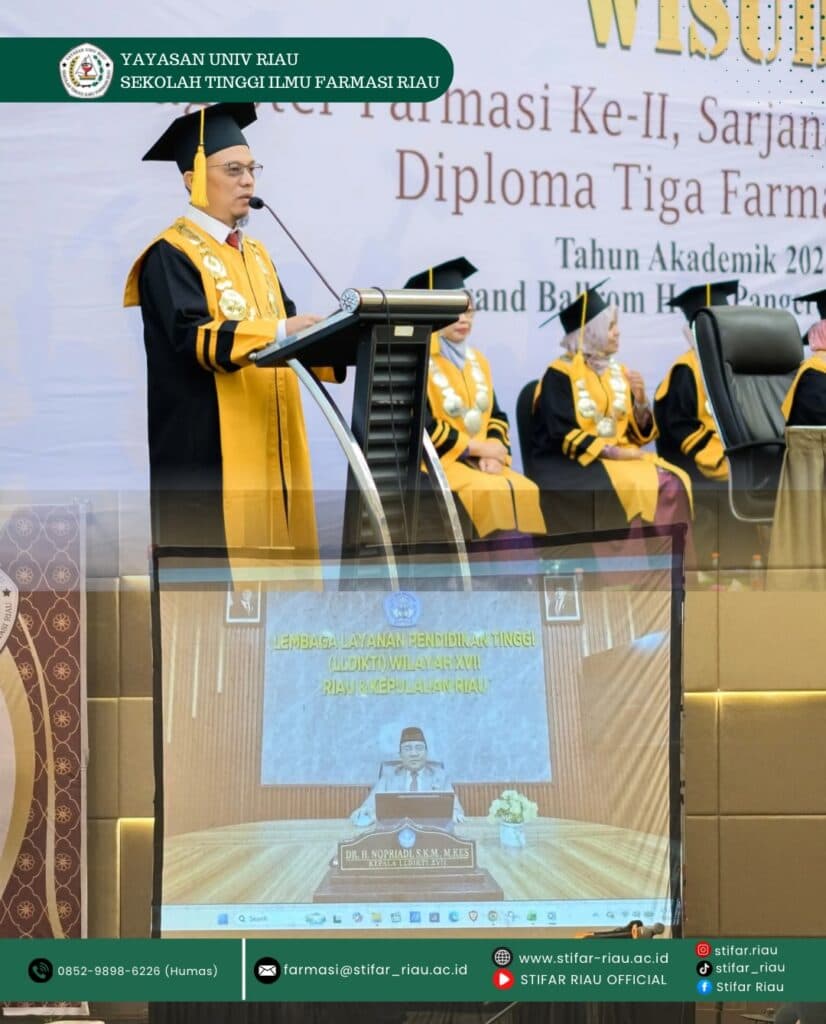 STIFAR Riau kembali melahirkan lulusan-lulusan terbaik melalui Wisuda Magister Farmasi Ke-II, Sarjana Farmasi Ke-XXX, dan Diploma Tiga Farmasi Ke-XXXI