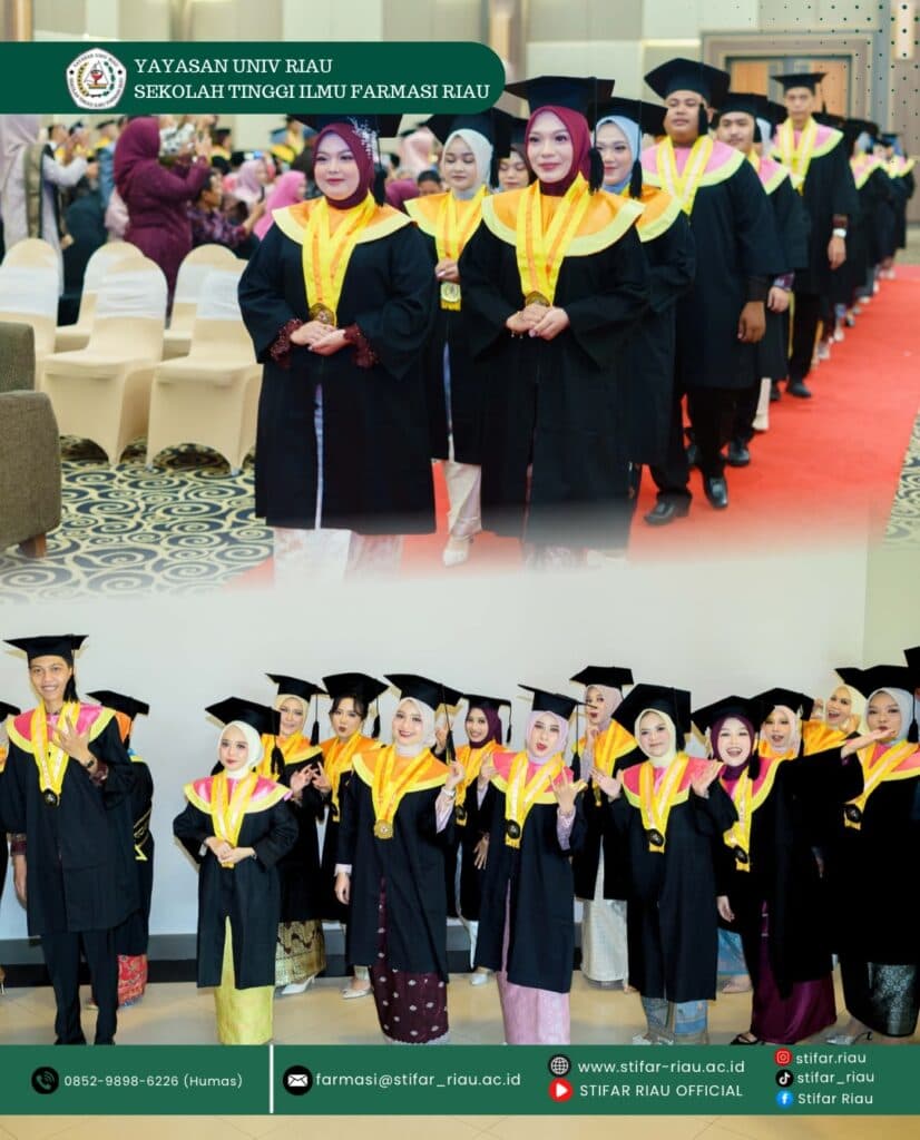 STIFAR Riau kembali melahirkan lulusan-lulusan terbaik melalui Wisuda Magister Farmasi Ke-II, Sarjana Farmasi Ke-XXX, dan Diploma Tiga Farmasi Ke-XXXI