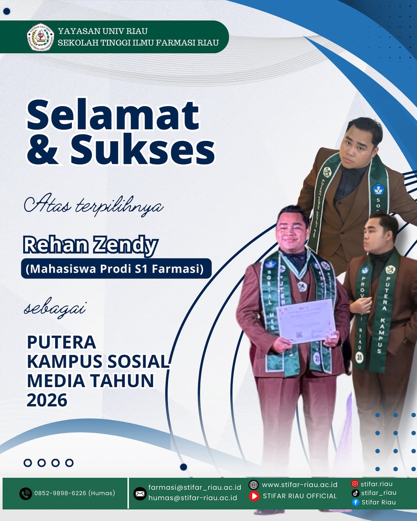 Prestasi membanggakan kembali diraih oleh mahasiswa STIFAR Riau.✨