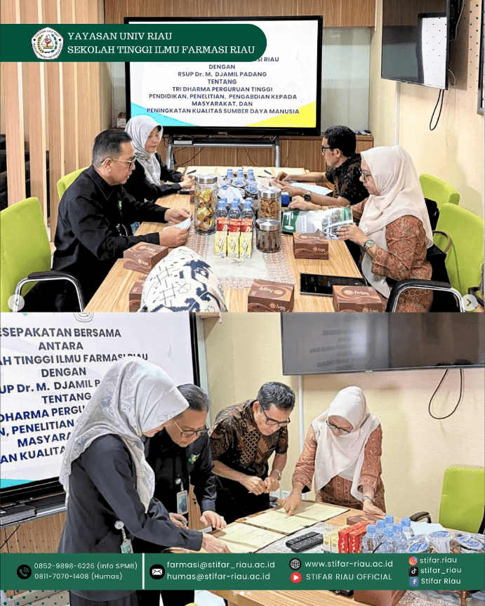PENANDATANGANAN MOU ANTARA STIFAR RIAU DENGAN FAKULTAS FARMASI UNAND & RSUP DR.M. DJAMIL PADANG