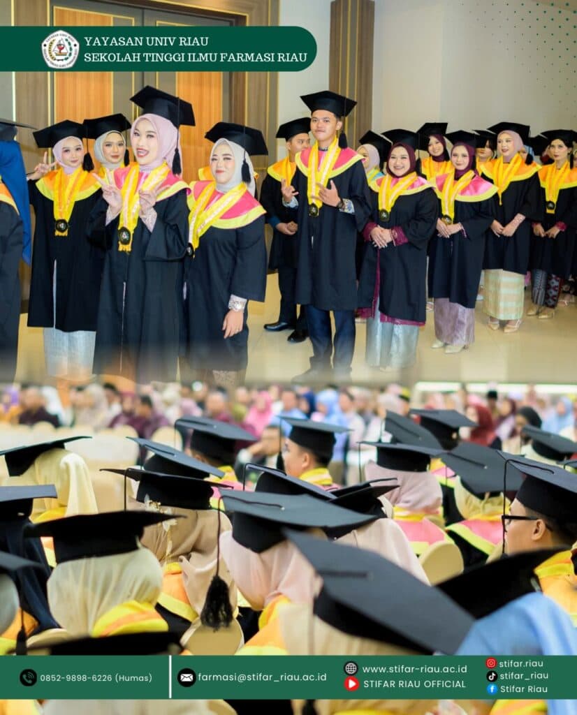 STIFAR Riau kembali melahirkan lulusan-lulusan terbaik melalui Wisuda Magister Farmasi Ke-II, Sarjana Farmasi Ke-XXX, dan Diploma Tiga Farmasi Ke-XXXI