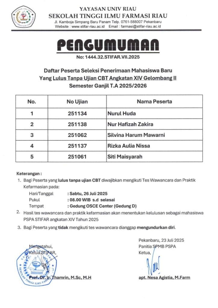 Pengumuman PMB PSPA Angkatan XIV Gelombang II Tahun 2025