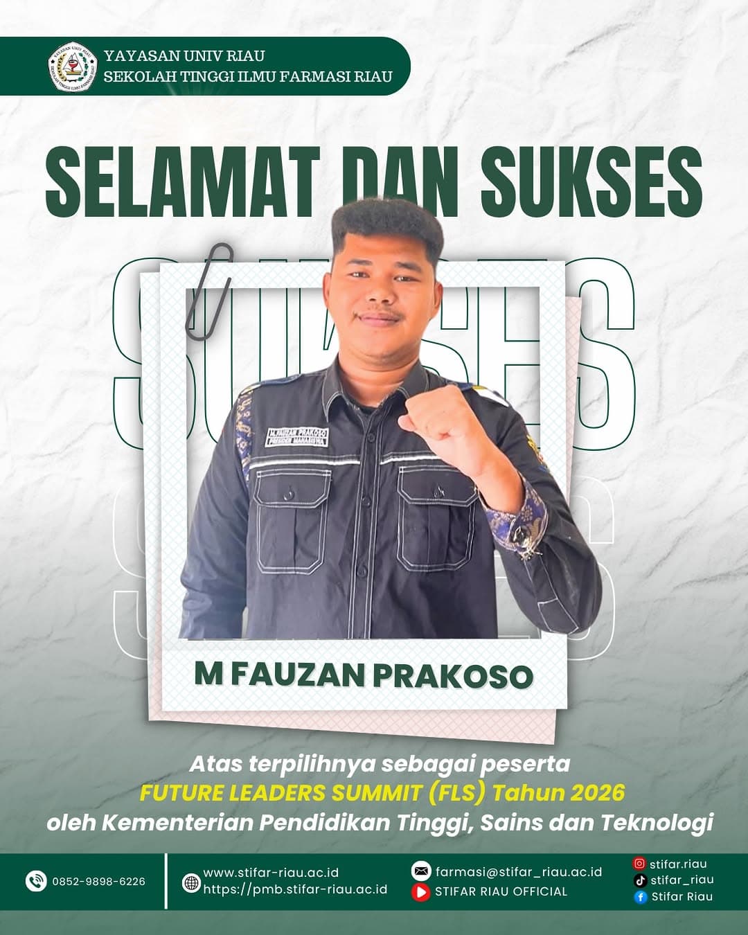 Selamat dan sukses kepada M