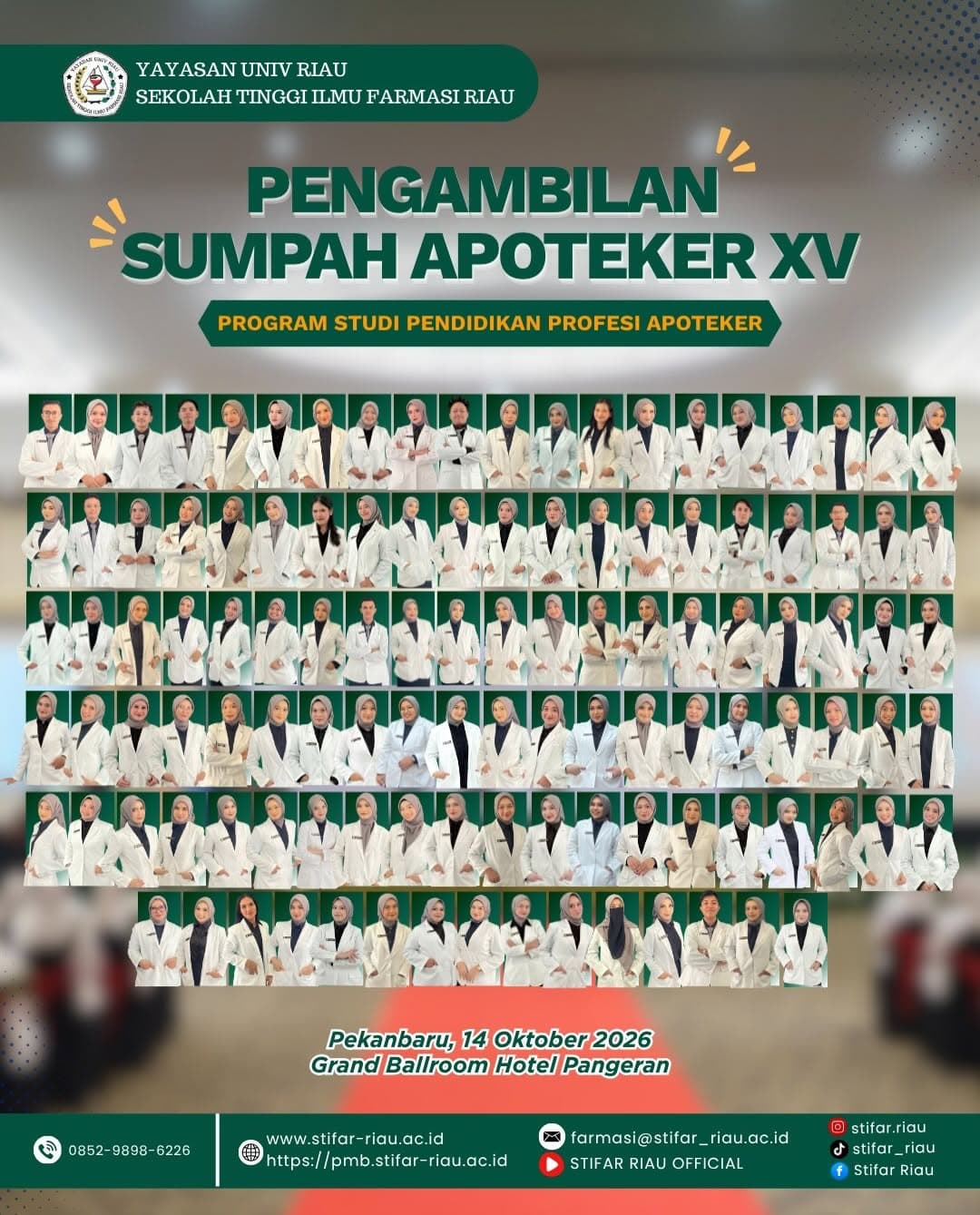 🎓 PENGAMBILAN SUMPAH APOTEKER XV Program Studi Pendidikan Profesi Apoteker Sekolah Tinggi…
