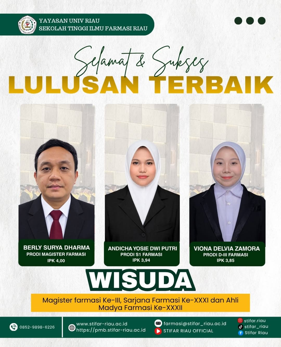 [SELAMAT DAN SUKSES LULUSAN TERBAIK STIFAR RIAU