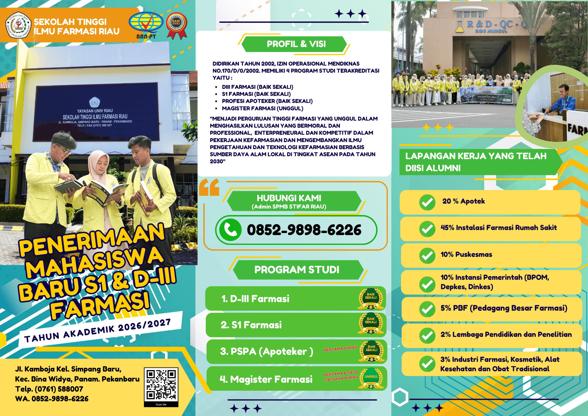 PENERIMAAN MAHASISWA BARU STIFAR RIAUTAHUN AKADEMIK 2026/2027 TELAH DIBUKA!