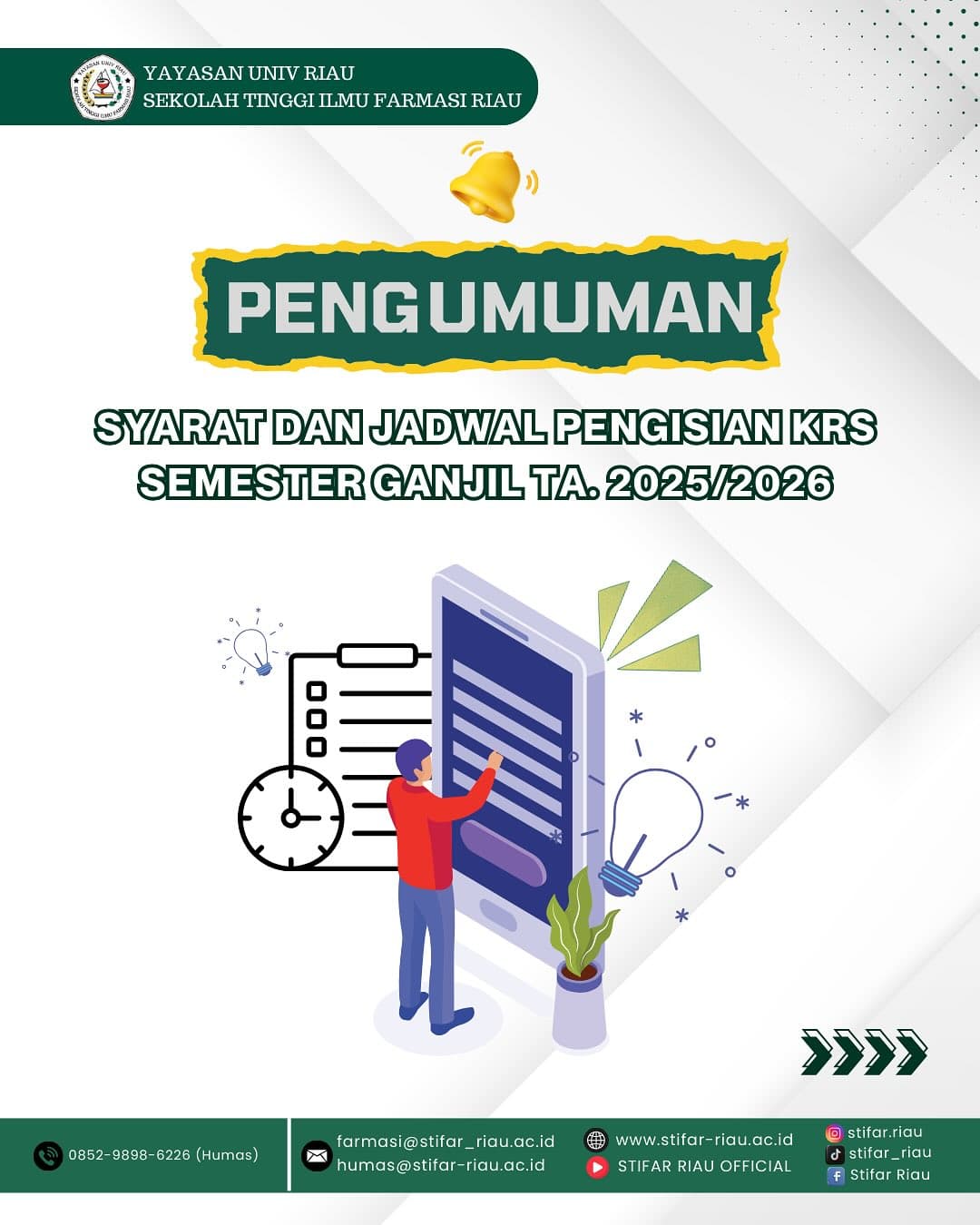 PENGUMUMAN JADWAL PENGISIAN KRS