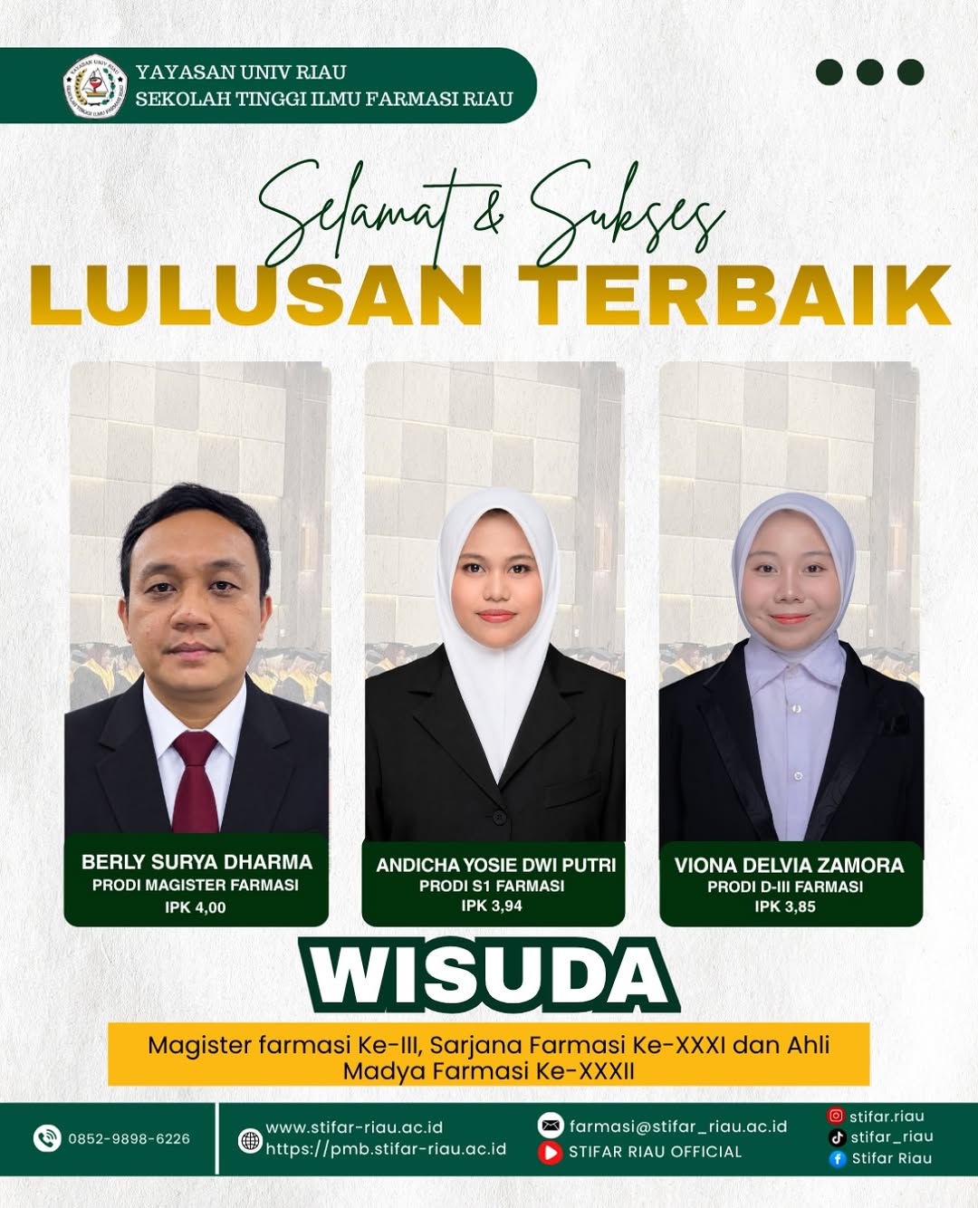 [SELAMAT DAN SUKSES LULUSAN TERBAIK STIFAR RIAU