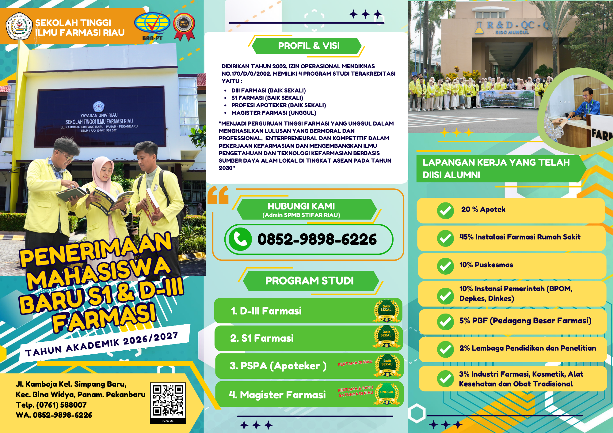 PENERIMAAN MAHASISWA BARU STIFAR RIAUTAHUN AKADEMIK 2026/2027 TELAH DIBUKA!