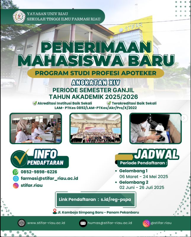 Penerimaan Mahasiswa Baru Program Studi Apoteker Angkatan XIV
