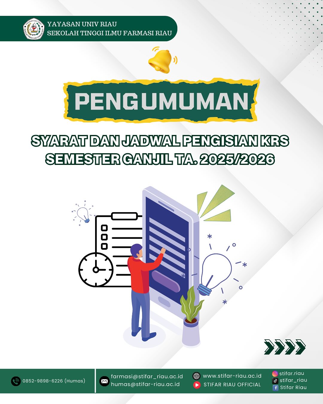 PENGUMUMAN JADWAL PENGISIAN KRS