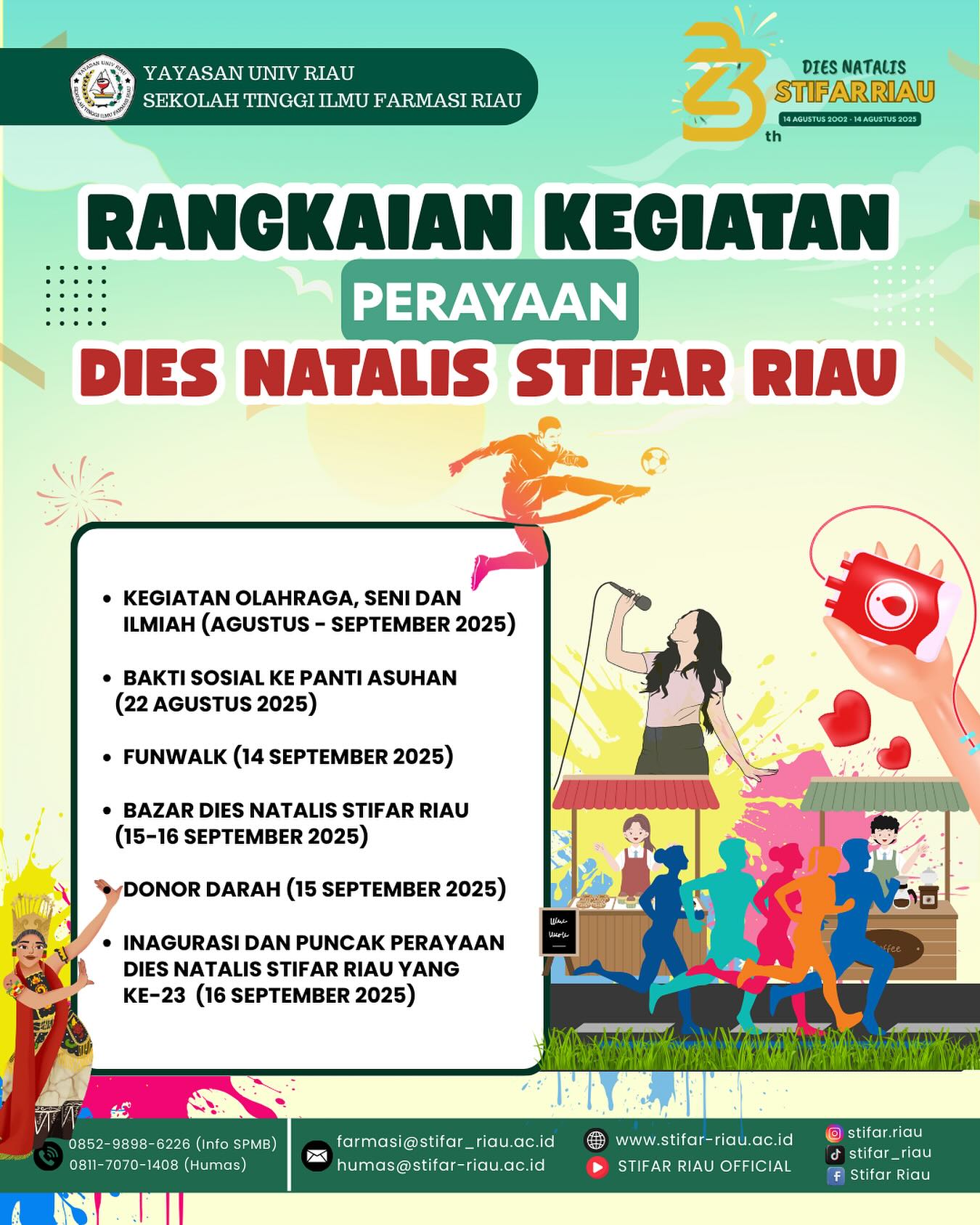 23 Tahun STIFAR Riau berdiri, tumbuh bersama mencetak generasi farmasi unggul!