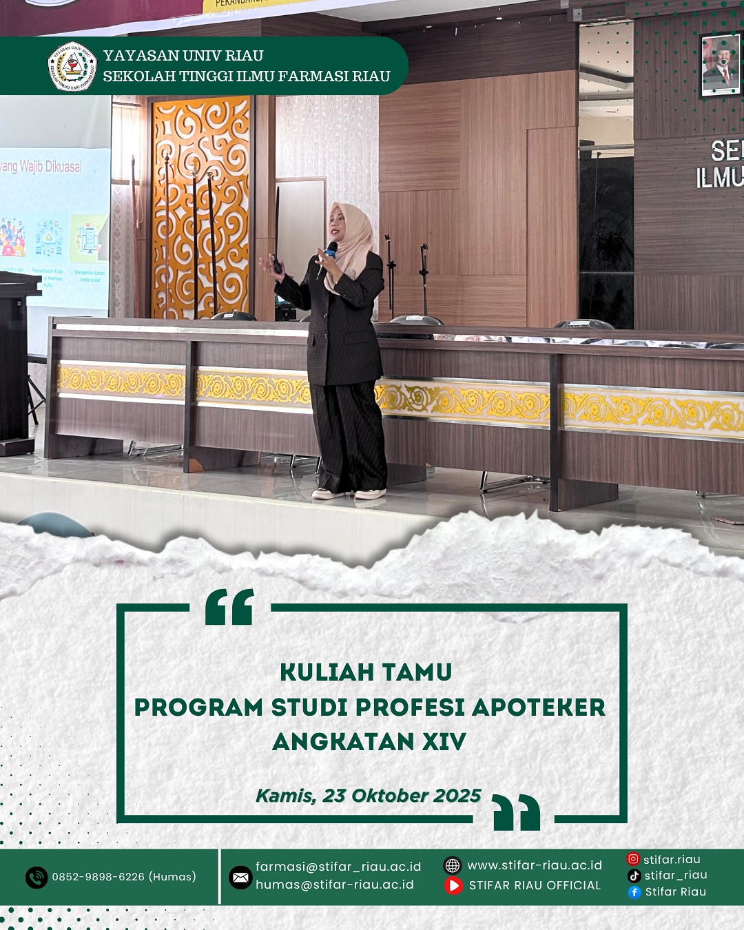 KULIAH TAMU Profesi Apoteker Angkatan XIV